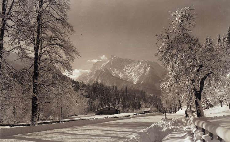 Deutsche Alpenstraße ca. 1945; Engedey mit Hochkalter