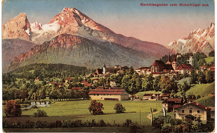 Blick vom Malerhügl Berchtesgaden um 1910