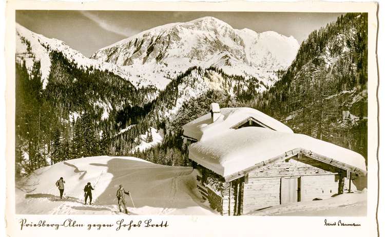 Skitour auf die Priesbergalm im Jennergebiet im Jahr 1940