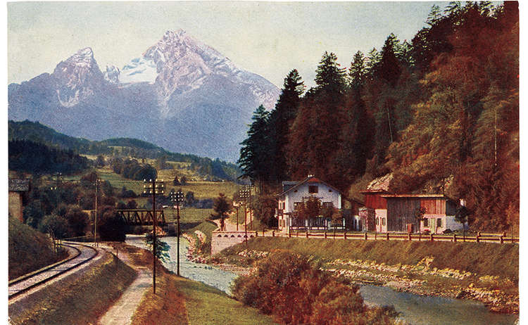 Zugstrecke nach Salzburg beim Gasthaus Laroswacht, 1910